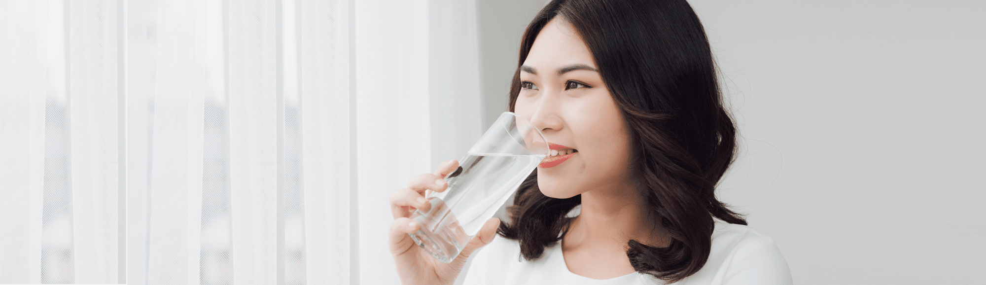 woman drinking water