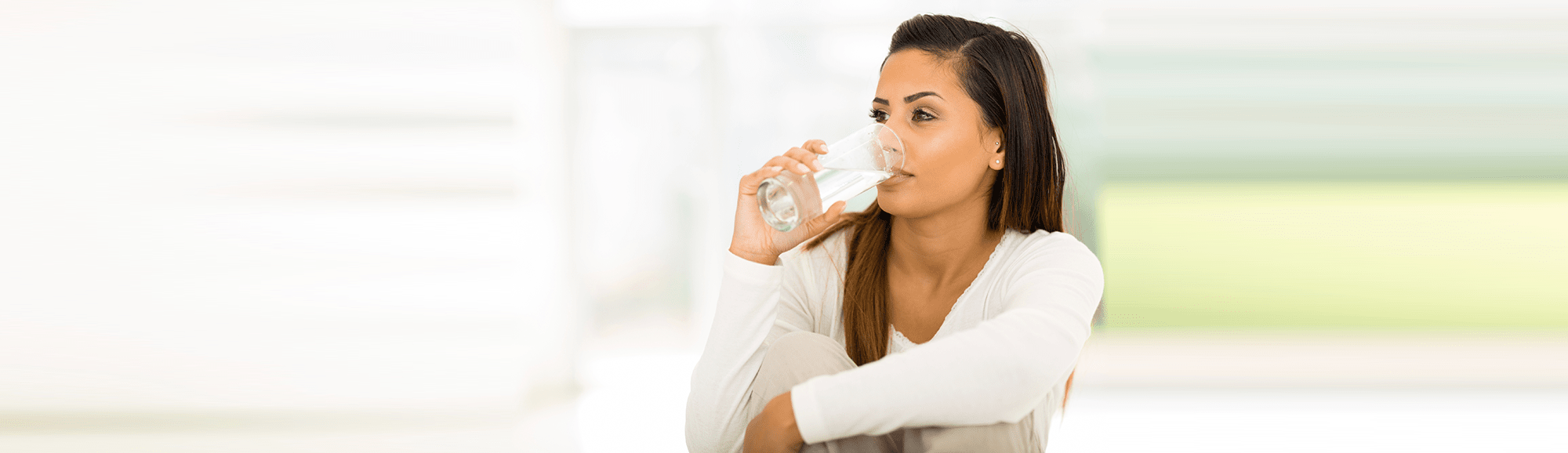 woman drinking water